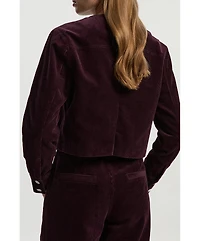 Karen Millen Women's Cord Collarless Tailored Jacket