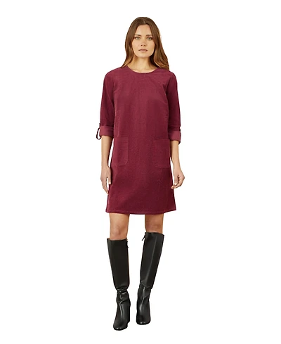 Yumi Women's Cord Tunic Dress With Pockets