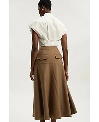Karen Millen Women's Viscose Blend Tailored Full Skirt