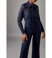 Coast Women's Lace Tie Neck Jumpsuit