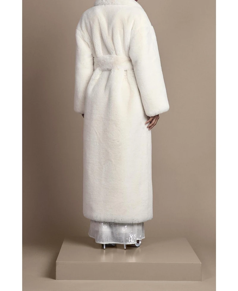 Coast Women's Occasion Belted Longline Fur Coat
