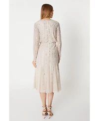 Coast Women's Party Sequin Long Sleeve Midi Dress