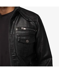 Xray Men's Utility Jacket With Faux Shearling Lining