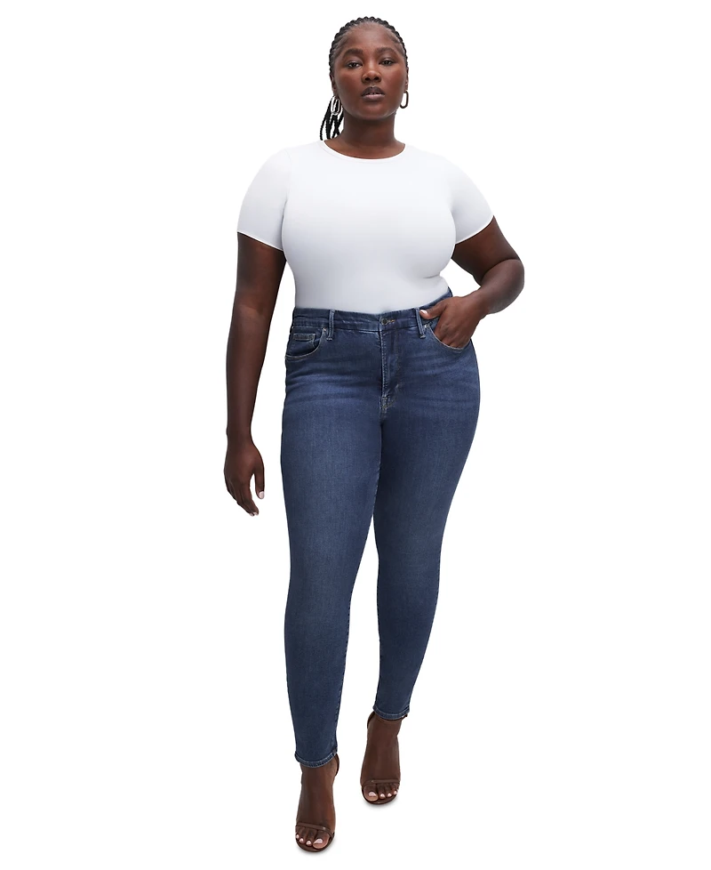 Good American Women's Legs Skinny Mid Rise Jeans