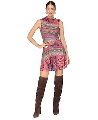 Avec Les Filles Women's Sleeveless Asymmetrical Mini Dress