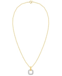 Macy's White Diamond Pendant Necklace (1/4 ct. t.w.) in 14K Gold Plating with Sterling Silver