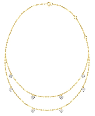 Macy's White Diamond Necklace (1/4 ct. t.w.) in 14K Gold Plating with Sterling Silver