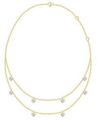 Macy's White Diamond Necklace (1/4 ct. t.w.) in 14K Gold Plating with Sterling Silver