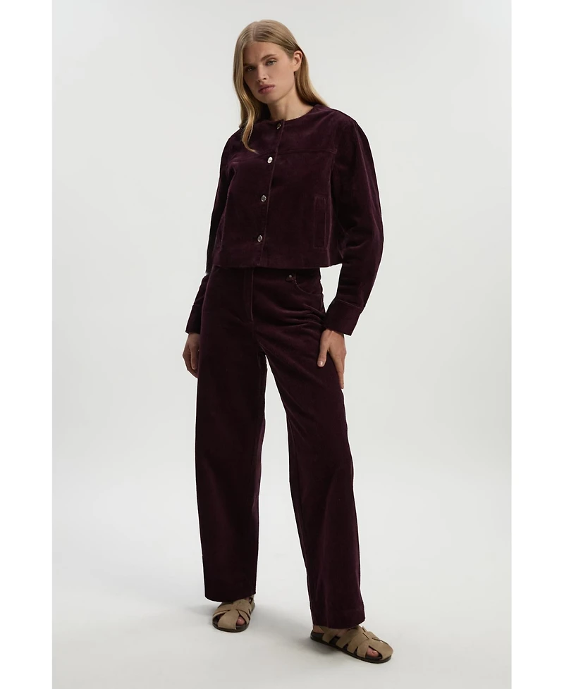 Karen Millen Women's Cord Straight Leg Pants