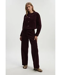 Karen Millen Women's Cord Straight Leg Pants