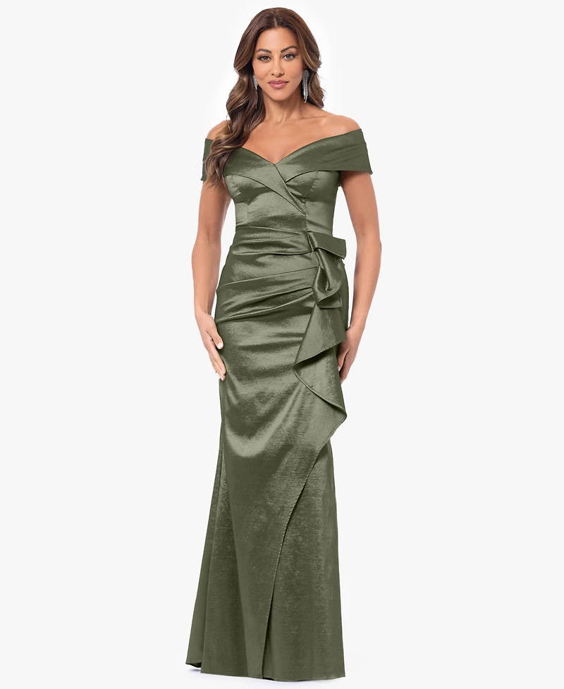 Xscape Petites Sweetheart-Neck Long Sheath Dress