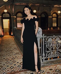 Xscape Petite Ruffled Sweetheart-Neck Fit & Flare Gown