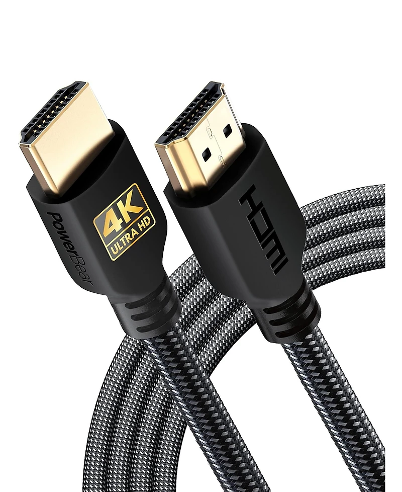 Powerbear Hdmi Cable 2-Pack High Speed Braided Gold Connectors for Tv Laptop Console