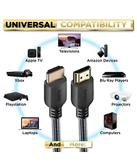 Powerbear Hdmi Cable 2-Pack High Speed Braided Gold Connectors for Tv Laptop Console