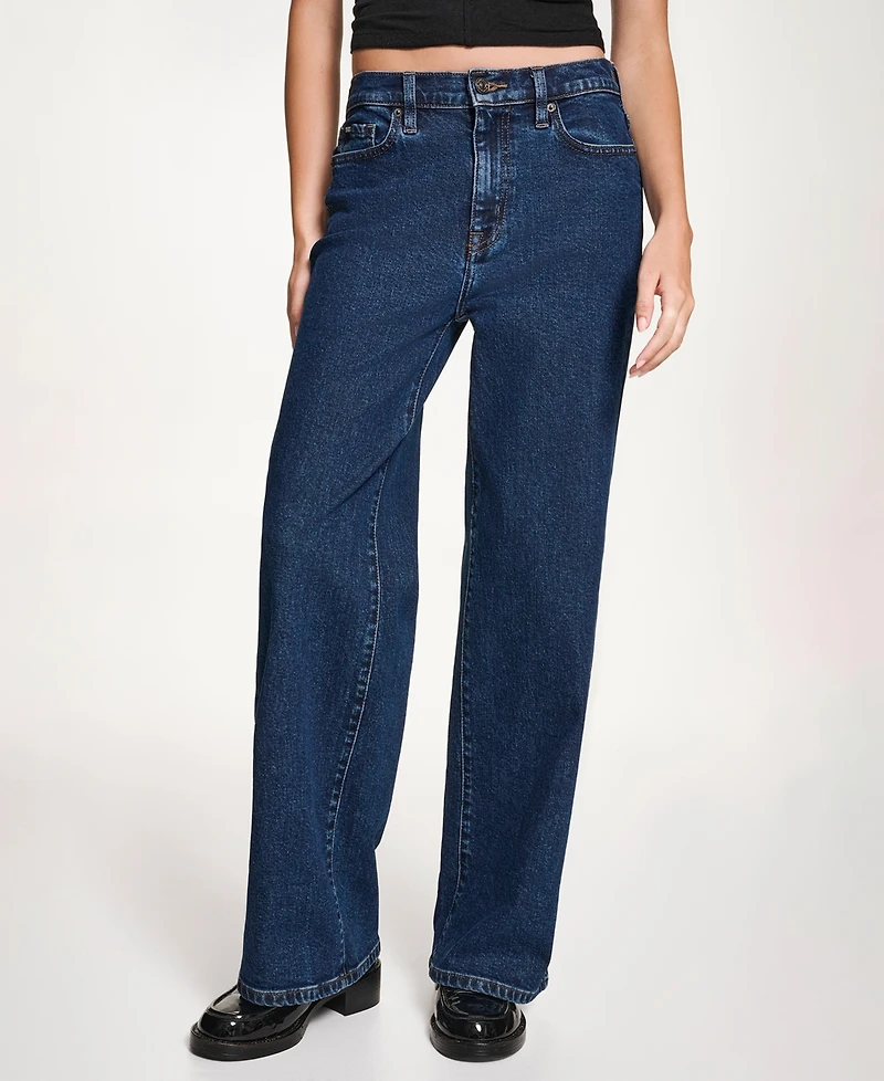 Dkny Jeans Women's High Rise Modern Wide Leg