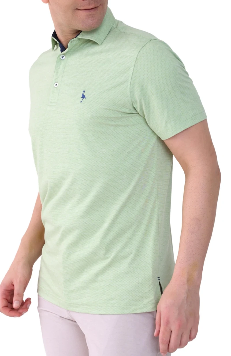 Tailorbyrd Men's Melange Mesh Performance Polo