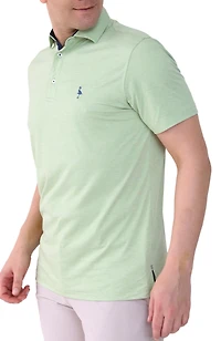 Tailorbyrd Men's Melange Mesh Performance Polo