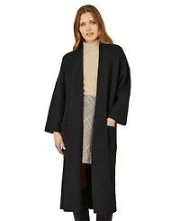 Yumi Women's Knitted Maxi Cardigan With Pockets