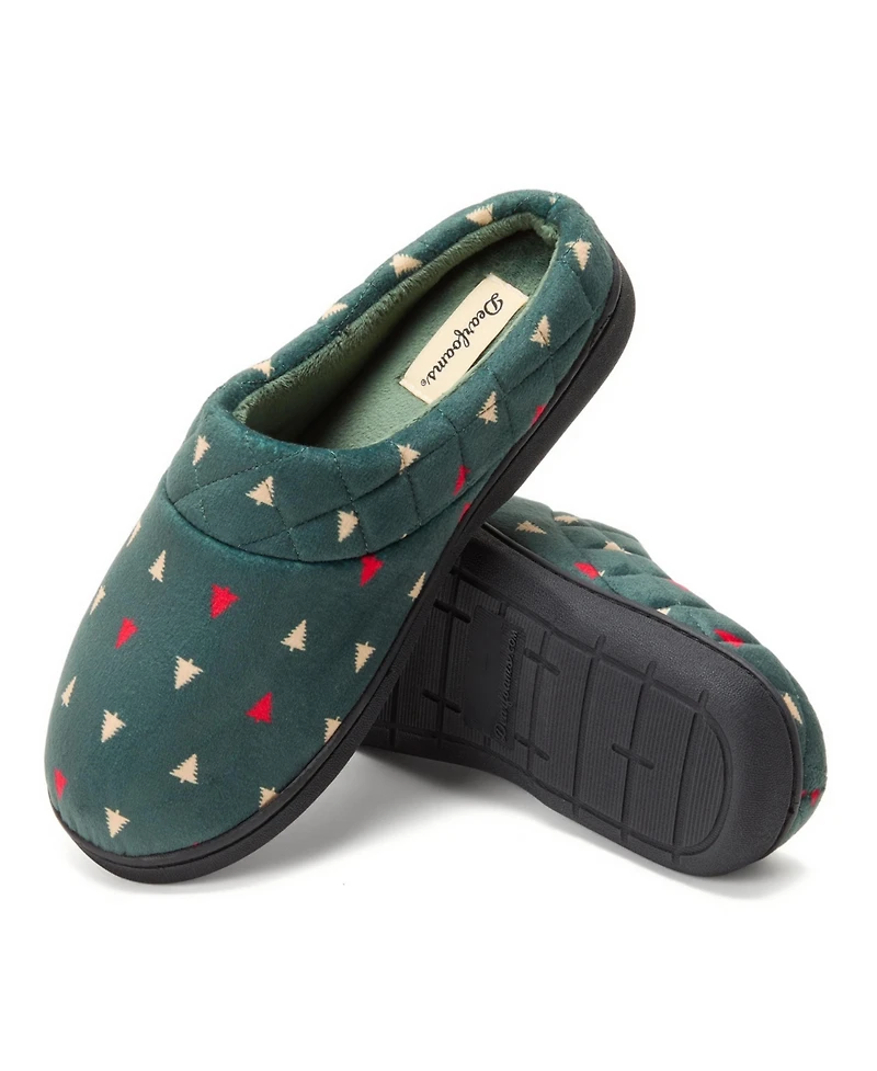 Dearfoams Women's Darcy Quilted Cuff Velour Clog House Slipper