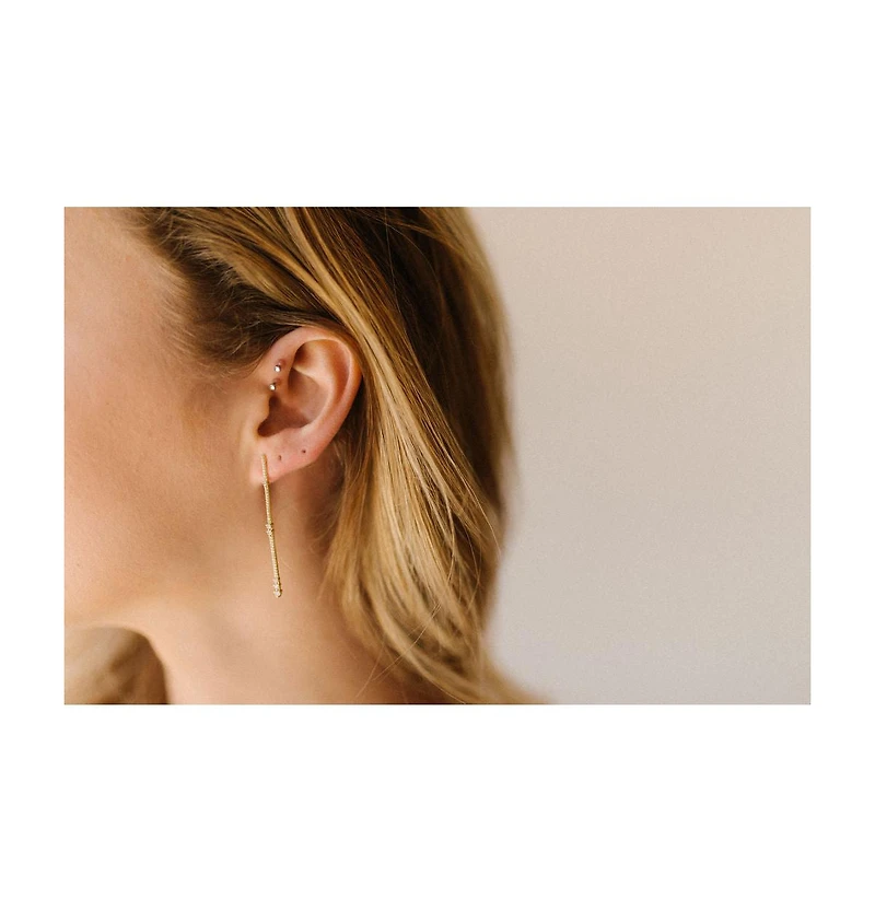Untamed Petals Eternity Pave Linear Drop Earrings