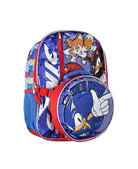 Sonic The Hedgehog Backpack 16" Fast Molded Lunch Box Cinch Bag 5PC Set