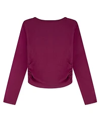 abercrombie kids Girls Metallic Hearts Ruched Long-Sleeve Top