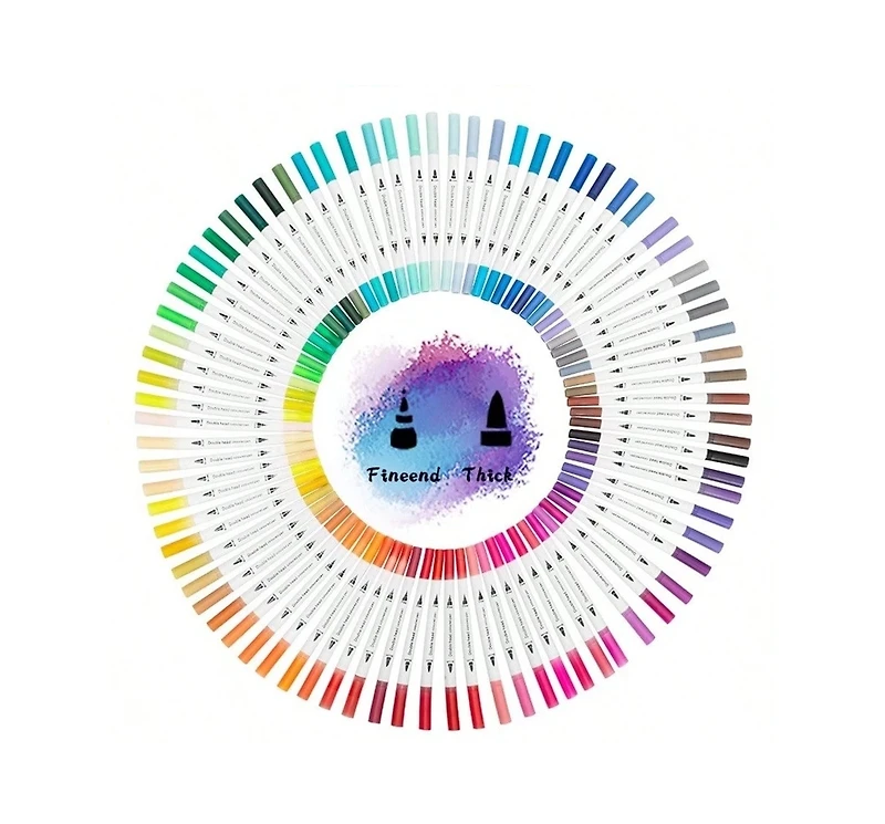 Htutwoo 80 Colors Drawing Pens Bulk Dual Brush Fineliners Pens Felt Tip Markers for Art Drawing Sketching Coloring Book