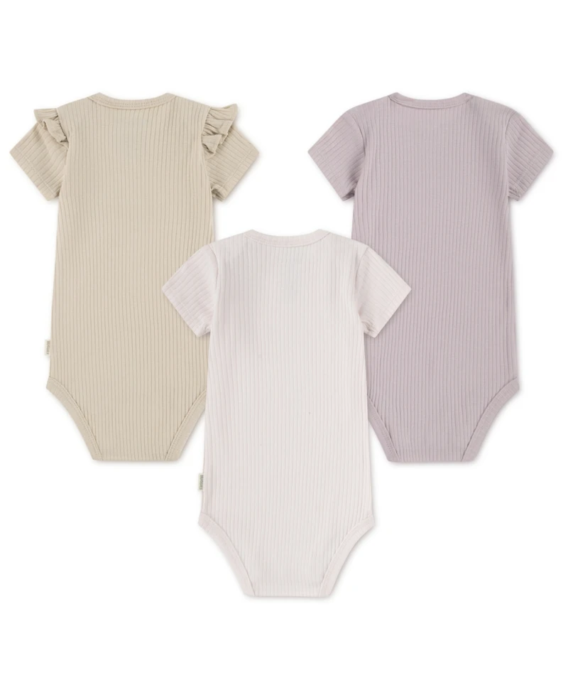 Huggies Baby Girls 3-Pack Short Sleeve Bodysuits Set