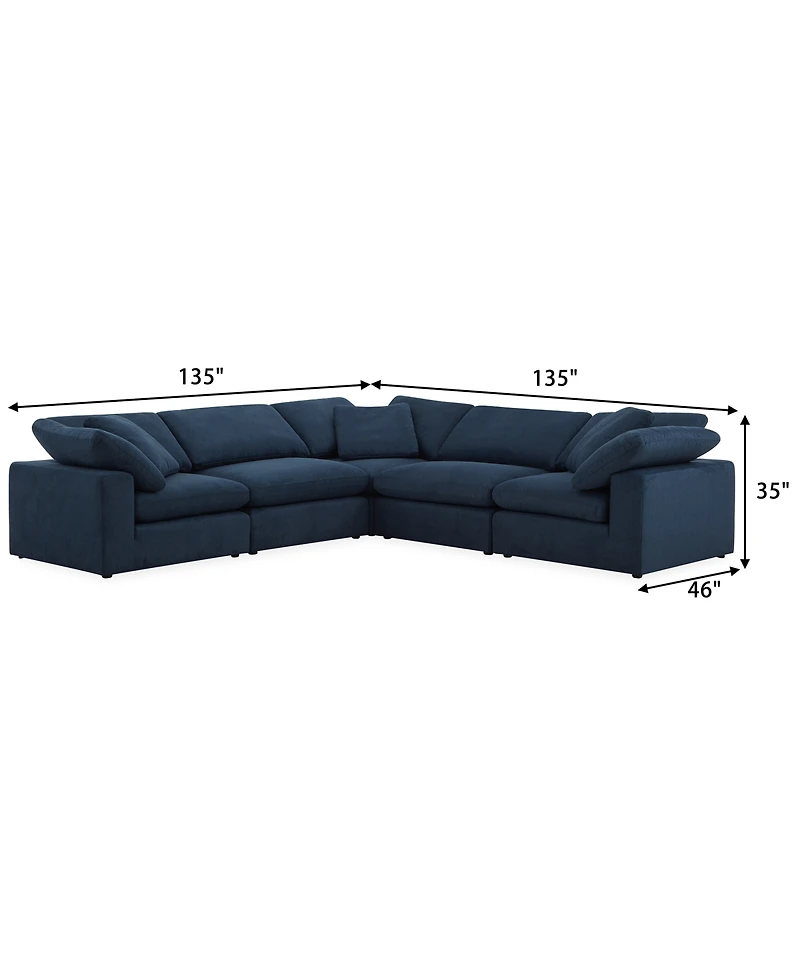 Fog 5-Pc Fabric L Sectional