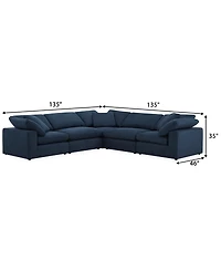 Fog 5-Pc Fabric L Sectional