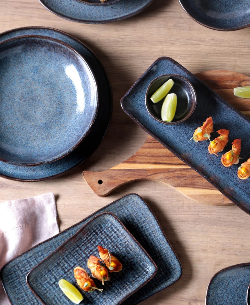 Porto Brasil 7" Stoneware Rectangular Juta Platters, Set of 4