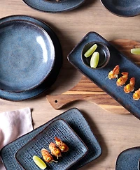 Porto Brasil 7" Stoneware Rectangular Juta Platters, Set of 4