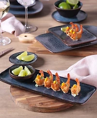 Porto Brasil 12.99" Stoneware Medium Rectangular Platters, Set of 4