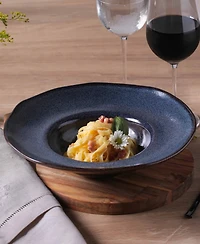 Porto Brasil 11.02" Stoneware Deep Rim Plates, Set of 4