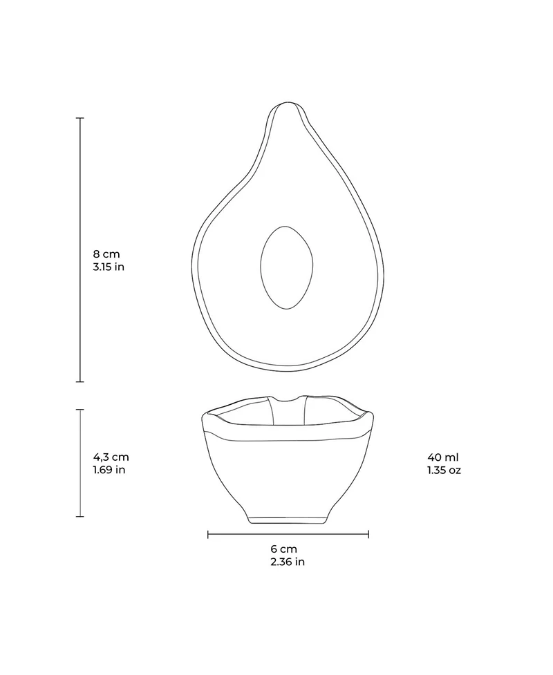 Porto Brasil Stoneware Teardrops, Set of 6