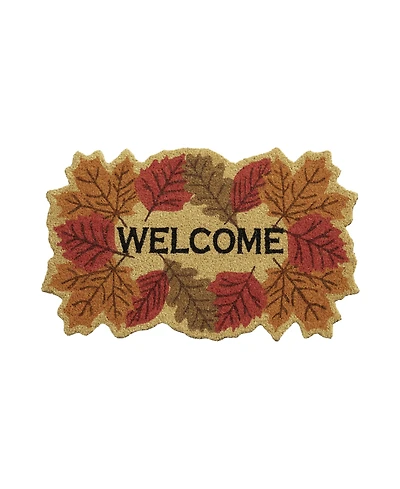 Vcny Home Welcome Leaf Outdoor Coir Doormat, 18" x 30"