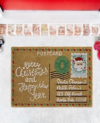 Vcny Home Holiday Postcard Outdoor Coir Doormat, 18" x 30"