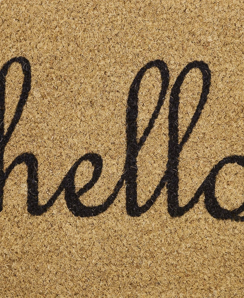 Vcny Home Hello Oval Coir Outdoor Doormat, 18" x 30"