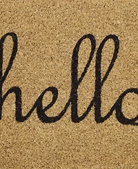 Vcny Home Hello Oval Coir Outdoor Doormat, 18" x 30"