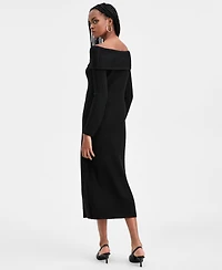 Bar Iii Women's Off-The-Shoulder Sweater Dress, Macy's Exclusive
