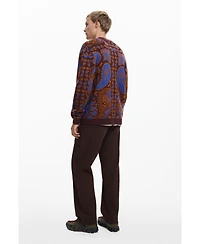 Desigual Men's Paisley cardigan sweater