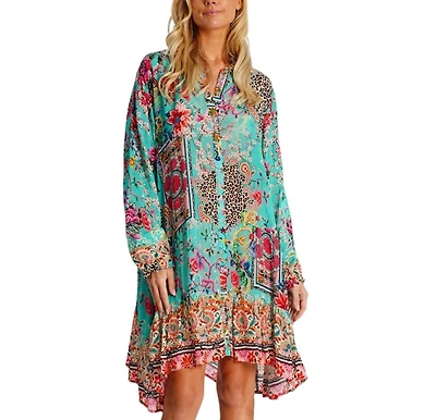 La Moda Clothing Women's Summer Dress with Collared Neck