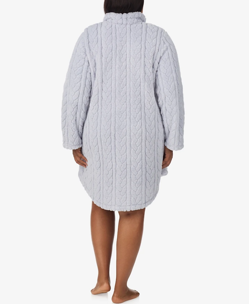 Ellen Tracy Plus Textured Long Sleeve Robe