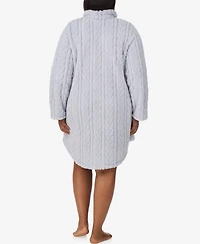 Ellen Tracy Plus Textured Long Sleeve Robe