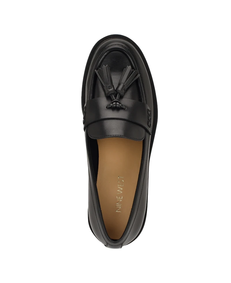 Nine West Womens Marela Tassel Lug Sole Loafers