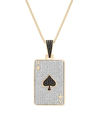 Macy's Men's Poker Diamond Pendant Necklace (1/2 ct. t.w.) in 14K Gold Plated Over Sterling Silver