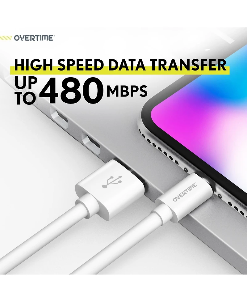 Overtime 4 Ft Lightning Cable 3-Pack Chargers (CE14541A)