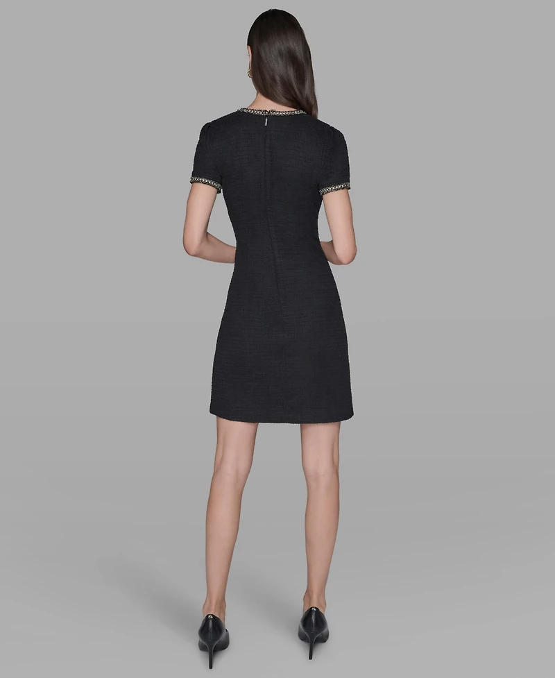 Karl Lagerfeld Paris Women's Short Sleeves Knit Shift Dress