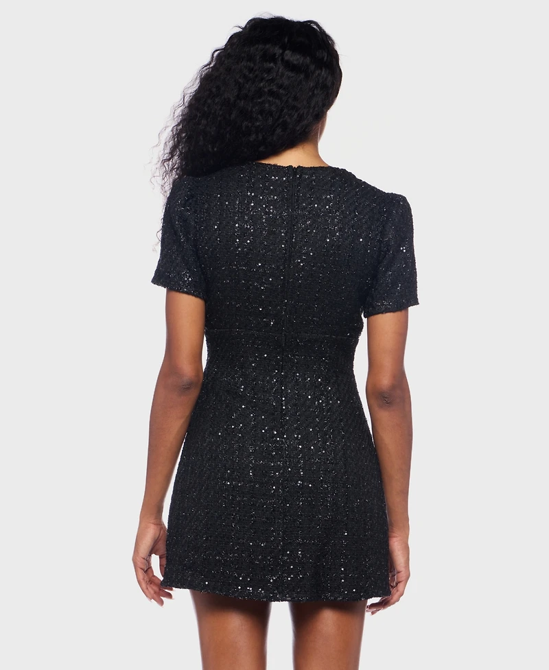 Alex & Sophia Women's Short Sleeve Crew Neck Dress