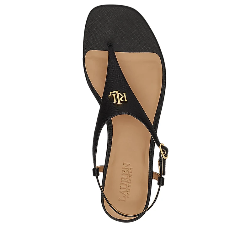 Lauren Ralph Everley Ii Crosshatch Leather Sandal